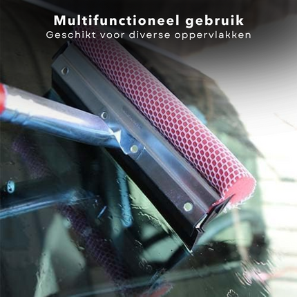 Cheqo® Raamtrekker Met Spons - Raamwisser - Raamwasser Auto - Autoruit Schoonmaken - Voor Ramen Schoonmaken