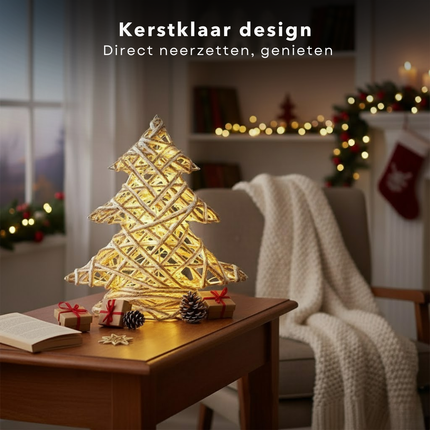Cheqo® LED Kerstboom met Verlichting - Kerstdecoratie - Kerstfiguur Kerstboom – Decoratieve Kerstboom – Met Timer – Kerstverlichting - Kleine Kerstboom – LED-Verlichting - Kerst Boom