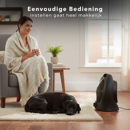 Cheqo® Ventilatorkachel - Compacte Kachel - Draagbare Verwarming - Warme En Koude Lucht - Heater - Verwarmer - Bureau Verwarming - Praktisch Handvat - Bijverwarming - Caravan Verwarming - Tent Verwarming