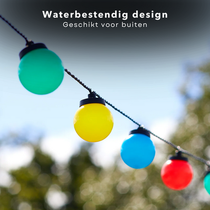 Cheqo® Gekleurde Lichtsnoer - Tuinverlichting - Feestlampjes - Lichtslinger voor Buiten Terras en Camping - 7.5M - Feestverlichting - Sfeerverlichting Buiten