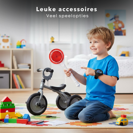 Cheqo® Politie Speelset - Politie Rollenspel Set - Politie Accessoires Speelgoed - Politie Handboeien Speelgoed - Speelgoed Handboeien met Sleutel - Politie Stopsignaal Speelgoed - Politie Horloge Speelgoed - Politie Bonnenboekje Speelgoed