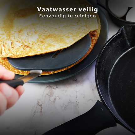 Cheqo® Spatel 30 cm - Hittebestendig RVS/Siliconen - Zwart Keukengerei