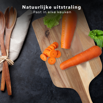 Cheqo® Houten Snijplank - Stijlvolle Tapasplank - Serveerplank Hout - Borrelplank - Middelgroot - Tapasplank - Kaasplank