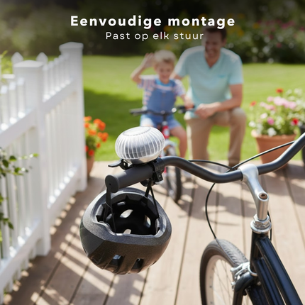 Cheqo® Fietsbel - Fietsbel met Licht - Fietsbel met Lampje - Fietsbel met LED Verlichting - Fietsbel LED - Fietsbel Universeel - Zwarte Fietsbel - Transparante Fietsbel - Fietsbel voor Kinderen - Fietsbel voor Volwassenen