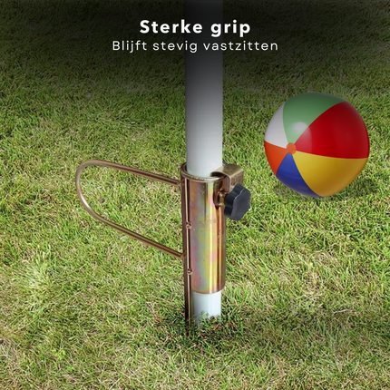 Cheqo® Metalen Parasolharing - Parasolstandaard - Parasolhouder Tuin - Grondanker - Parasolhouder Grond - Ook voor Droogmolen