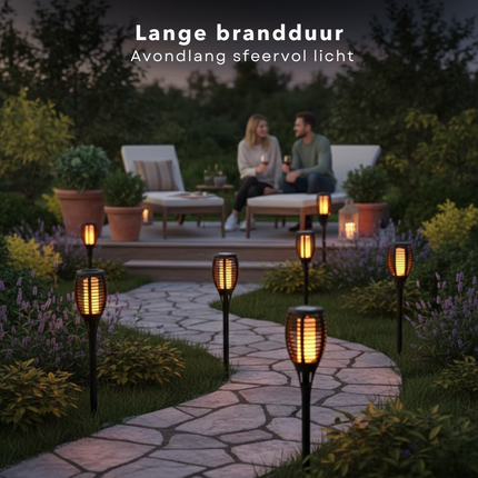 Cheqo® Solar Tuinfakkel - Solar Fakkel - LED Tuinfakkel - Tuinfakkel Zonne Energie - Solar Tuinverlichting - Tuinverlichting Zonne Energie - Solar Tuinlamp - Buitenverlichting Zonne Energie - Solar Buitenverlichting - Tuinfakkel Vlameffect