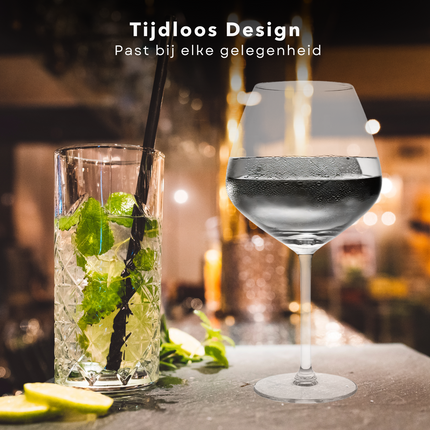 Cheqo® Gin Tonic Glazen Set - Cocktailglas Set - Cocktail Glazen - 730ml - Luxe Cocktailglazen - Set van 4 - Glas
