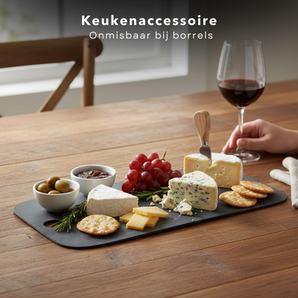 Cheqo® Granieten Serveerplank - Granieten Kaasplank - Granieten Tapasplank - Granieten Borrelplank - Serveerplank Graniet - Kaasplank Graniet - Tapasplank Graniet - Borrelplank Graniet