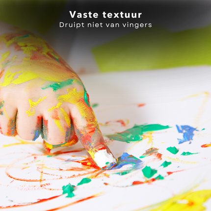 Cheqo® Vingerverf Set - Vinger Verf - Vingerverven - Kindvriendelijk - Afwasbare Verf - Uitwasbaar - 6 Stuks - Creatief Speelgoed