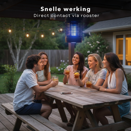Cheqo® Vliegenlamp - Insectenlamp - Insectendoder - Insectenkiller - Elektrische Vliegenlamp - Elektrische Insectendoder - Muggenlamp - Muggenvanger - Vliegenvanger - Elektrische Vliegenvanger - UV Vliegenlamp