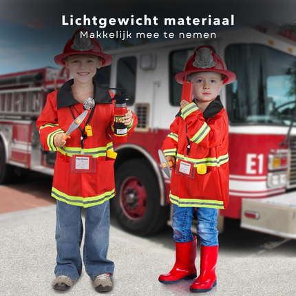 Cheqo® Brandweer Speelgoed Set - Brandweerman Set - 7-Delig - Educatief Speelgoed voor Kinderen - Inclusief Accessoires