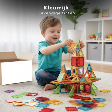 Cheqo® Magnetische Tegels - Magnetic Tiles - Magnetisch Speelgoed - Magnetische Bouwstenen - Magnetisch Bouwspeelgoed - Magnetisch Constructiespeelgoed - Magnetische Bouwblokken - Magnetische Blokken - Magneten Speelgoed