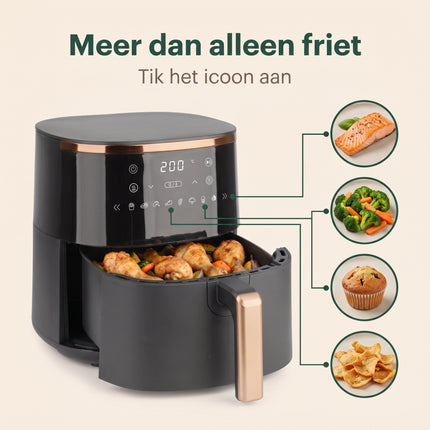 Cheqo hetelucht friteuse 4,2 liter, meer dan alleen friet, 8 programma's