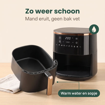 Cheqo hetelucht friteuse 4,2 liter, uitneembare mand eenvoudig schoon te maken