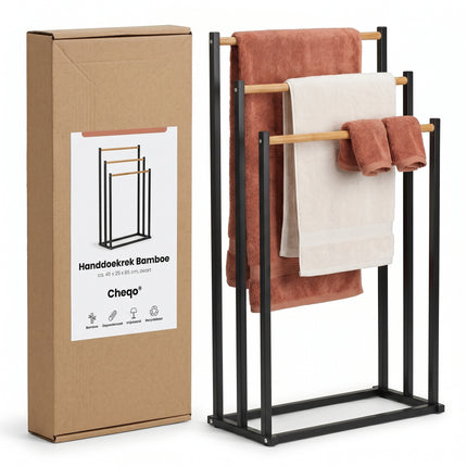 Cheqo® Handdoekrek Bamboe en Metaal - Verpakking