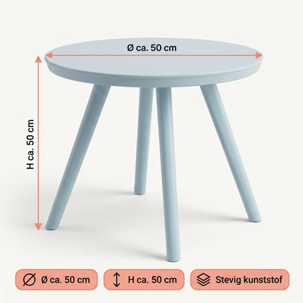 Cheqo® Kindertafel Rond Pastel Blauw - Specs