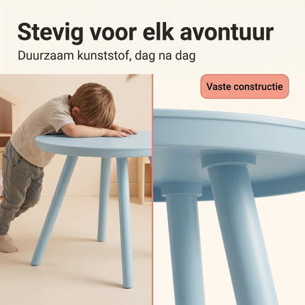 Cheqo® Kindertafel Rond Pastel Blauw - Bezwaarkiller