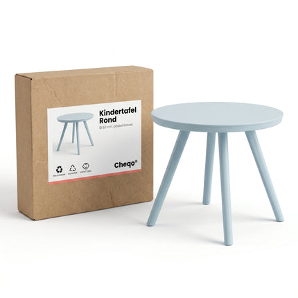 Cheqo® Kindertafel Rond Pastel Blauw - Verpakking