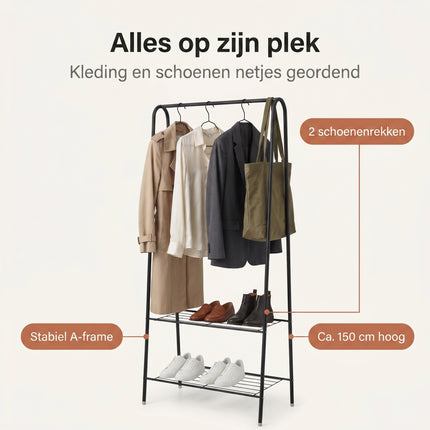 Cheqo® Kledingrek met Schoenenrek - Benefit Map