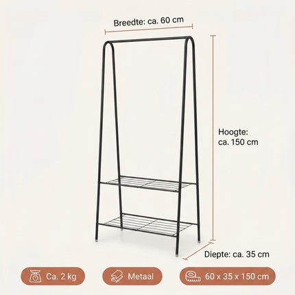 Cheqo® Kledingrek met Schoenenrek - Specs
