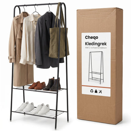 Cheqo® Kledingrek met Schoenenrek - Verpakking