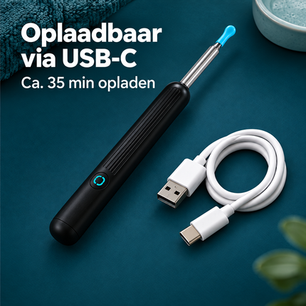 Cheqo® Oorsmeer Verwijderaar met Camera - Oorreiniger - Oor Camera - Ear Cleaner - Oren Schoonmaken - Otoscoop - Oorlepel - Oorsmeer Verwijderen - Earscratcher - Ooreiniging - met WiFi en App op Smartphone - HD Camera — infographic 5