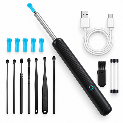 Cheqo® Oorsmeer Verwijderaar met Camera - Oorreiniger - Oor Camera - Ear Cleaner - Oren Schoonmaken - Otoscoop - Oorlepel - Oorsmeer Verwijderen - Earscratcher - Ooreiniging - met WiFi en App op Smartphone - HD Camera — hoofdbeeld
