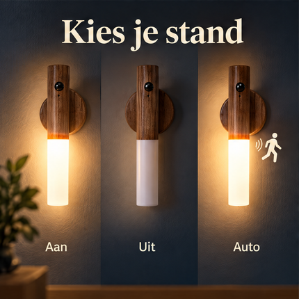 Cheqo® Nachtlampje met Bewegingssensor - Draadloze Wandlamp - LED Nachtlamp - USB Oplaadbaar - Magnetisch - Sensor Lampje - Muurlamp Binnen - Trapverlichting - Kastverlichting - Bedlamp voor Slaapkamer en Kinderkamer - Warm Wit - Houten Wandlamp — infographic 4