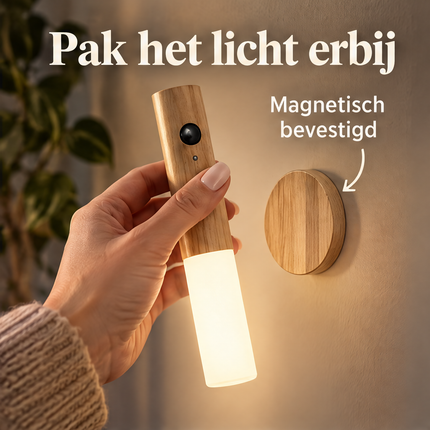 Cheqo® Nachtlamp met Bewegingssensor - Draadloze Wandlamp Binnen - Oplaadbare LED Lamp - Warm Wit Licht - Nachtlampje met Magneet - Sensorlamp - Zaklamp - Draagbare Lamp - USB Oplaadbaar - Noodverlichting voor Slaapkamer en Hal — infographic 2