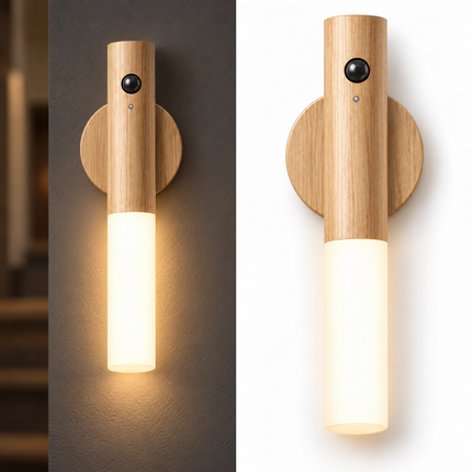 Cheqo® Nachtlamp met Bewegingssensor - Draadloze Wandlamp Binnen - Oplaadbare LED Lamp - Warm Wit Licht - Nachtlampje met Magneet - Sensorlamp - Zaklamp - Draagbare Lamp - USB Oplaadbaar - Noodverlichting voor Slaapkamer en Hal — hoofdbeeld