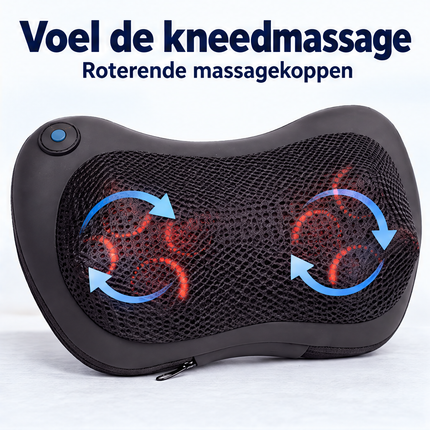 Cheqo® Shiatsu Massagekussen - Nekmassage Apparaat - Massagekussen Nek en Rug - met Warmtefunctie - Shiatsu Massage - Kneedmassage - voor Nek Schouders en Rug - Infrarood Massage - Rugmassage Apparaat - Schoudermassage - Massagekussen voor Auto — infographic 2