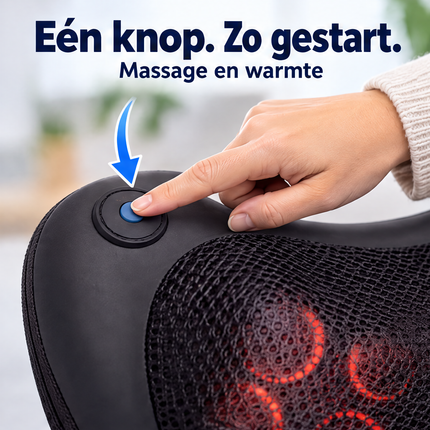 Cheqo® Shiatsu Massagekussen - Nekmassage Apparaat - Massagekussen Nek en Rug - met Warmtefunctie - Shiatsu Massage - Kneedmassage - voor Nek Schouders en Rug - Infrarood Massage - Rugmassage Apparaat - Schoudermassage - Massagekussen voor Auto — infographic 3
