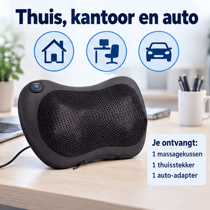 Cheqo® Shiatsu Massagekussen - Nekmassage Apparaat - Massagekussen Nek en Rug - met Warmtefunctie - Shiatsu Massage - Kneedmassage - voor Nek Schouders en Rug - Infrarood Massage - Rugmassage Apparaat - Schoudermassage - Massagekussen voor Auto — infographic 6