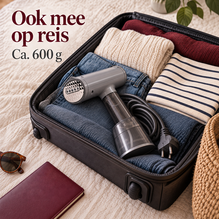 Cheqo® Kledingstomer 2 in 1 - Handheld Handstomer - Stoomapparaat Kleding - Kleding Stomer - Ontkreuker - Stoomstrijkijzer - Stoomreiniger - Garment Steamer - Steamer voor Kleding voor Thuis en op Reis - Verticaal en Horizontaal — infographic 6