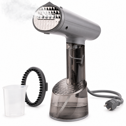 Cheqo® Kledingstomer 2 in 1 - Handheld Handstomer - Stoomapparaat Kleding - Kleding Stomer - Ontkreuker - Stoomstrijkijzer - Stoomreiniger - Garment Steamer - Steamer voor Kleding voor Thuis en op Reis - Verticaal en Horizontaal — hoofdbeeld
