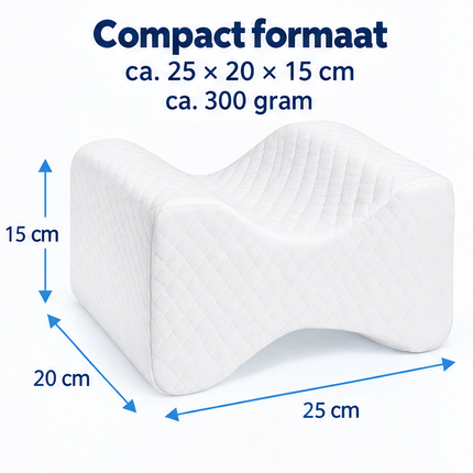 Cheqo® Kniekussen - Beenkussen - Kniekussen voor in Bed - Kniekussen voor Zijslapers - Orthopedisch Kniekussen - Ergonomisch Beenkussen - Zijslaapkussen - Kussen tussen Benen - Memory Foam Kussen - Kniekussen tegen Rugpijn - Schootkussen — infographic 5