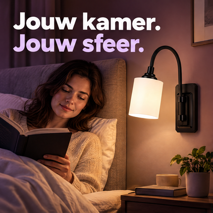 Cheqo® Wandlamp Draadloos op Batterij - Draadloze Sfeerverlichting met Afstandsbediening - 16 Kleuren RGB - Dimbaar - Nachtlamp - Leeslamp - Bedlamp - Sfeerlamp voor Binnen - Wandverlichting voor Slaapkamer - Woonkamer en Hal — infographic 1