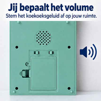 Cheqo® Koekoeksklok Modern - Wandklok - Cuckoo Clock - Minimalistische Koekoek - Klok - Stijlvol Design - voor Woonkamer met Geluid - Scandinavisch - voor Kinderkamer en Keuken - Lichtgroen Pastel — infographic 3