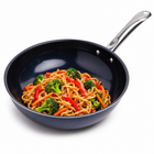 Cheqo® Wokpan 28 cm - Wokpan Inductie - Anti-aanbak Wokpan - Keramische Wokpan - Wokpan met Diamant Coating - Wokpan voor Alle Warmtebronnen - PFAS-vrije Wokpan - Roerbakpan - Wok - Wokpan met RVS Handvat - Ovenbestendige Wokpan - Diamond Wok — hoofdbeeld