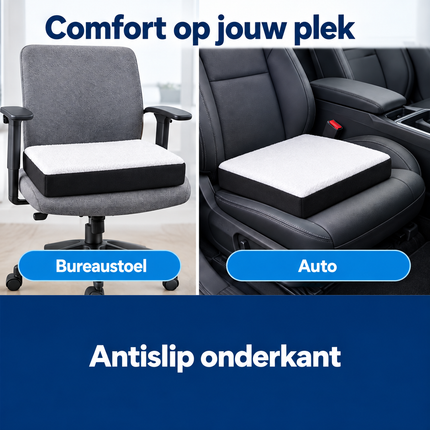 Cheqo® Orthopedisch Zitkussen - Ergonomisch Stoelkussen - Verkoelend Gelkussen met Cooling Gel - Stuitkussen voor Bureaustoel - voor Auto en Rolstoel - Antislip Comfort Seat Cushion - Zitverhoger voor Kantoor en Lang Zitten Thuis — infographic 5