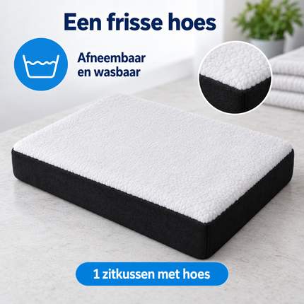 Cheqo® Orthopedisch Zitkussen - Ergonomisch Stoelkussen - Verkoelend Gelkussen met Cooling Gel - Stuitkussen voor Bureaustoel - voor Auto en Rolstoel - Antislip Comfort Seat Cushion - Zitverhoger voor Kantoor en Lang Zitten Thuis — infographic 6