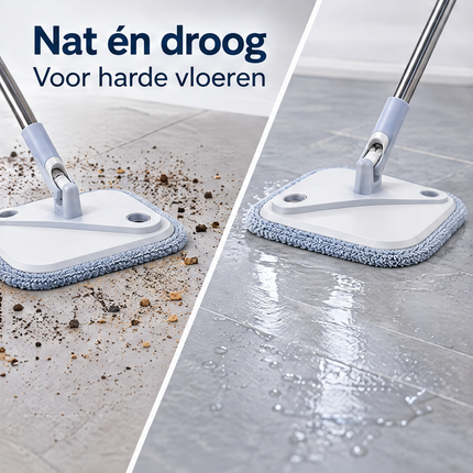 Cheqo® Spin Mop - Draaibare Mop - Vloerwisser - Vloermop met Steel - 360 Graden Draaibare Mopkop - Microvezel Mop - Roterende Dweil - Zwabber - Vloerdweil voor Harde Vloeren - Mop met RVS Steel — infographic 5