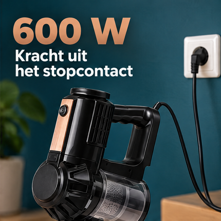 Cheqo® Steelstofzuiger met Snoer - 3-in-1 Handstofzuiger en Stofzuiger zonder Zak - Kruimeldief - Cycloonstofzuiger met HEPA Filter - Telescopische Steel - Stofzuiger met Draad voor Huisdieren - Zakloze Stofzuiger voor Auto - Vloerborstel - 600W — infographic 3