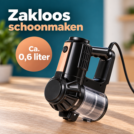 Cheqo® Steelstofzuiger met Snoer - 3-in-1 Handstofzuiger en Stofzuiger zonder Zak - Kruimeldief - Cycloonstofzuiger met HEPA Filter - Telescopische Steel - Stofzuiger met Draad voor Huisdieren - Zakloze Stofzuiger voor Auto - Vloerborstel - 600W — infographic 4
