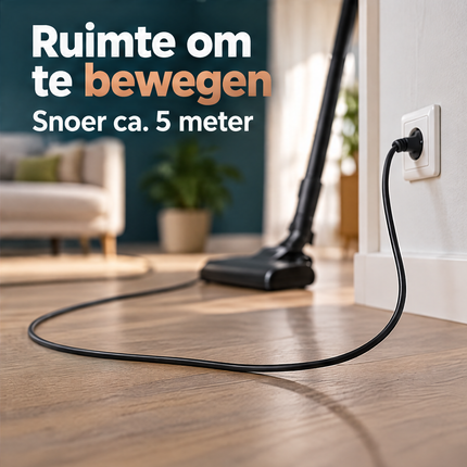 Cheqo® Steelstofzuiger met Snoer - 3-in-1 Handstofzuiger en Stofzuiger zonder Zak - Kruimeldief - Cycloonstofzuiger met HEPA Filter - Telescopische Steel - Stofzuiger met Draad voor Huisdieren - Zakloze Stofzuiger voor Auto - Vloerborstel - 600W — infographic 6