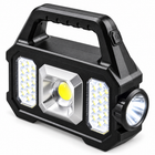 Cheqo® Solar Werklamp - Oplaadbare Werklamp - Solar Zaklamp met COB LED Lamp - Campinglamp - Powerbank - Solar Bouwlamp - Noodlamp - Looplamp - Schijnwerper - Buitenverlichting - Werkplaatslamp - USB Oplaadbaar — hoofdbeeld