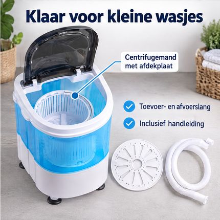 Cheqo® Mini Wasmachine met Centrifuge - Camping Wasmachine - Kleine Wasmachine - Draagbare Wasmachine - Compacte Wasmachine - Caravan Wasmachine - Camper Wasmachine - Studenten Wasmachine - Bovenlader Wasmachine - Wasmachine voor Kleine Ruimtes — infographic 6