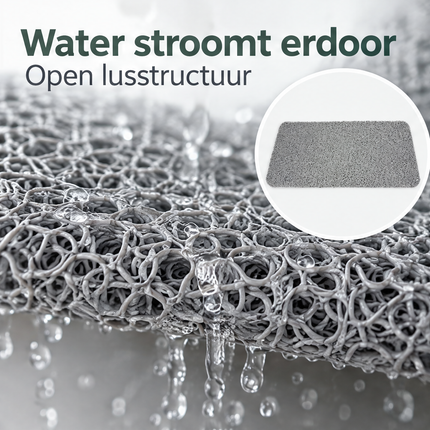 Cheqo® Douchemat Antislip - Antislip Douchemat - Antislip Badmat - Antislipmat Waterdoorlatend - Anti Schimmel - Douchecabine Mat - Badkamermat voor in Bad en Douche - Sneldrogend - voor Ouderen en Kinderen - voor Zwembad en Sauna - Grijs — infographic 2