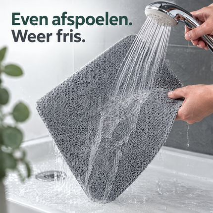 Cheqo® Douchemat Antislip - Antislip Douchemat - Antislip Badmat - Antislipmat Waterdoorlatend - Anti Schimmel - Douchecabine Mat - Badkamermat voor in Bad en Douche - Sneldrogend - voor Ouderen en Kinderen - voor Zwembad en Sauna - Grijs — infographic 5