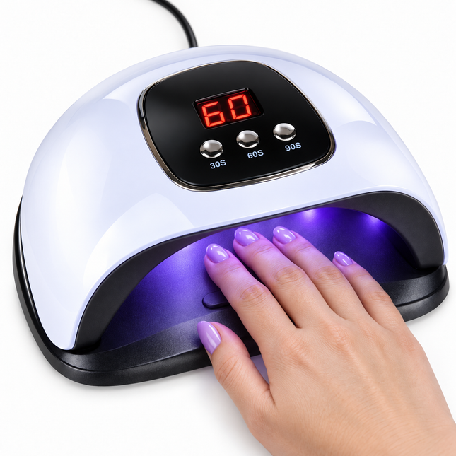 Cheqo UV/LED Nagellamp - hoofdbeeld met hand en verlichting